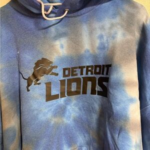 Detroit Lions Blue Tie-Dye Hoodie